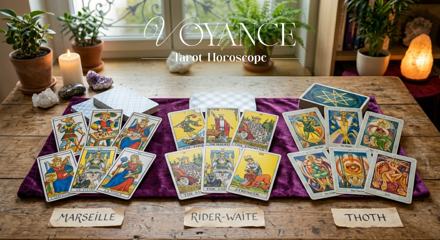 Comparatif des meilleurs tarots divinatoires : Marseille, Rider-Waite et Thoth
