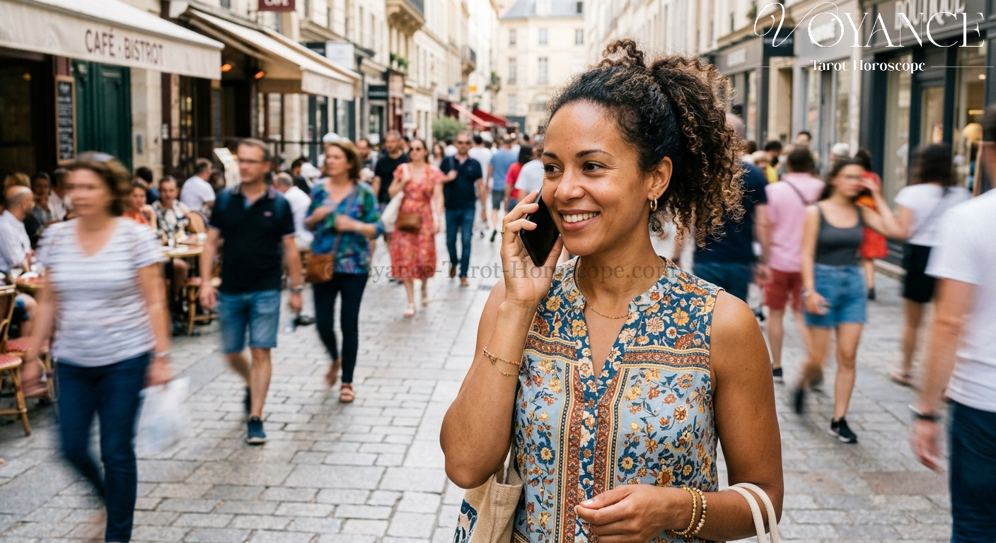 Voyance immédiate par téléphone - Sans attente, sans rendez-vous 3 Téléphone posé près d'une bougie allumée, prêt pour une consultation de voyance
