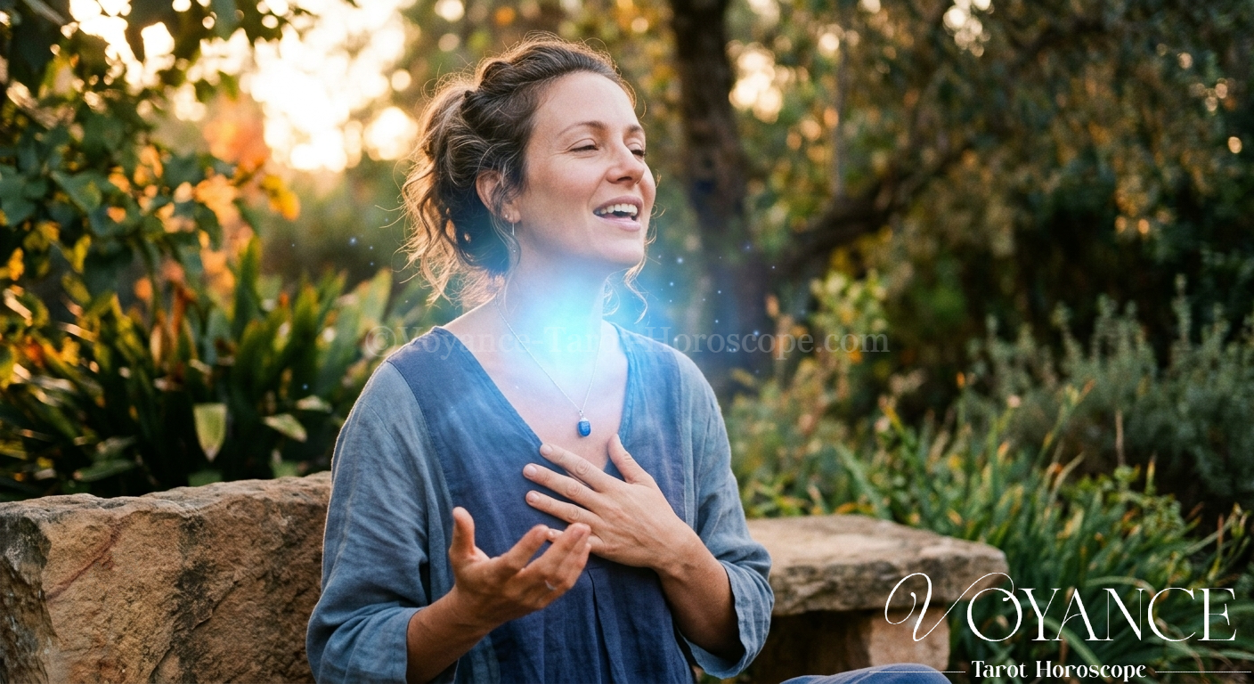 Blog de spiritualité 28 Chakra de la Gorge - dire sa vérité sans peur -Gorge baignée d'une lumière bleue douce, sensation de libération