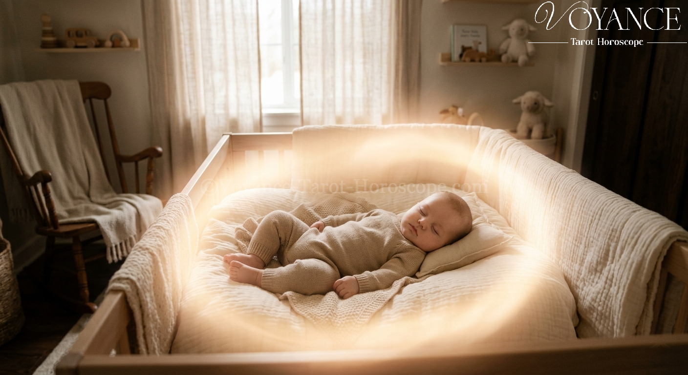 Blog de spiritualité 28 Bébé paisible entouré d'une lumière douce et chaleureuse