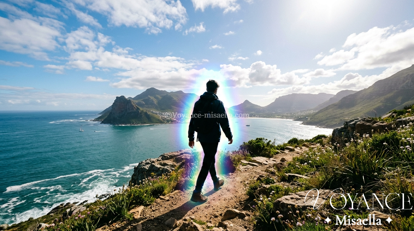 Aura : définition, couleurs et signes d'une aura encombrée 3 silhouette humaine entourée d'un halo lumineux aux couleurs irisées, représentation de l'aura