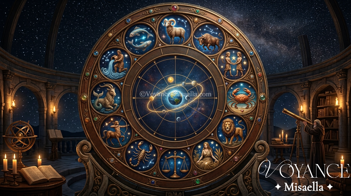 roue du zodiaque et symboles des douze signes, horoscope de la semaine du 27 septembre au 3 octobre 2026