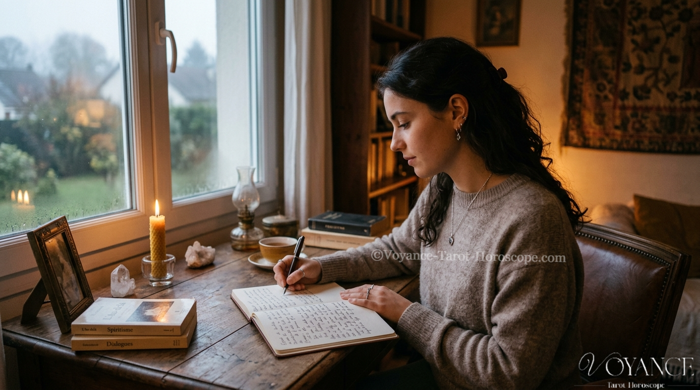 Blog de spiritualité 28 L'écriture automatique permet-elle de communiquer avec l'au-delà ? État des lieux éclairé : histoire, croyances spirites, témoignages, explications scientifiques et précautions.
