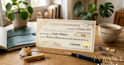 Chèque d’abondance : quand le faire à la nouvelle lune, comment le remplir, quelles formules écrire, combien de temps le garder et les erreurs à éviter.