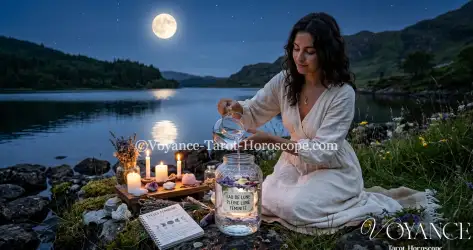 Comment préparer son eau de lune et accorder ses rituels lunaires à son propre cycle ? Le guide doux des phases, des saisons intérieures et des précautions à connaître.