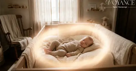 Bébé paisible entouré d'une lumière douce et chaleureuse