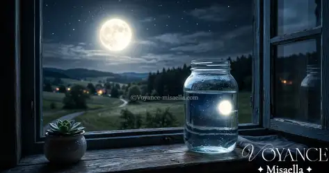 Préparer l'eau de lune et l'utiliser au quotidien : tisanes, arrosage des plantes, nettoyage de la maison, pierres et brume d'intention. Dates et précautions.
