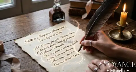 Comment écrire une pétition magique efficace : les 7 règles d'or, exemples avant/après, technique du papier croisé, pliage et 3 recettes pour la placer.
