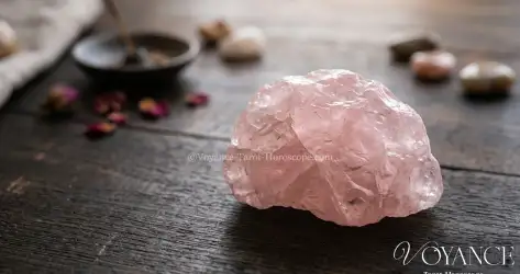 galet de quartz rose en forme de coeur, pierre de l'amour et de la douceur
