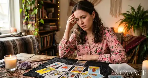 Tirage de tarot confus ou contradictoire ? Découvrez les vraies causes d'un blocage énergétique qui brouille les cartes et comment retrouver un tirage clair.